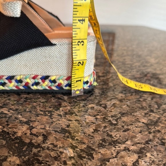 Black and Cream Espadrille Platform Shoes 8.5 - Picture 12 of 13